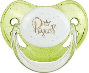 Couronne dorée princesse : Vert à paillette Tétine embout physiologique