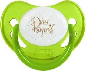 Couronne dorée princesse : Vert phosphorescente Tétine embout physiologique