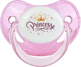 Couronne jaune étoile princesse design-2 : Rose à paillette Tétine embout physiologique