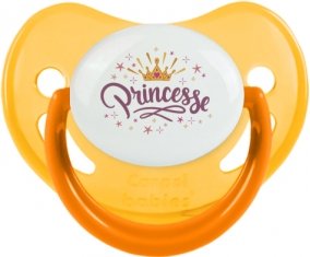 Couronne jaune étoile princesse design-2 : Jaune phosphorescente Tétine embout physiologique