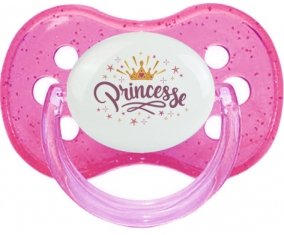 Couronne jaune étoile princesse design-2 : Rose à paillette Tétine embout cerise