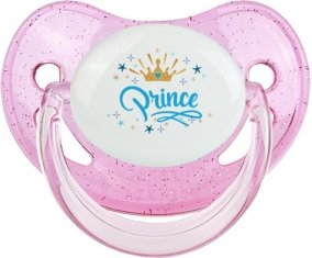Couronne jaune étoile prince design-2 : Rose à paillette Tétine embout physiologique
