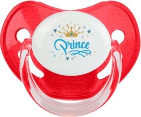 Couronne jaune étoile prince design-2 : Rouge à paillette Tétine embout physiologique