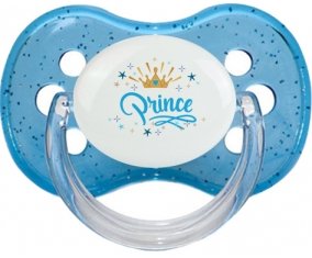Couronne jaune étoile prince design-2 : Bleu à paillette Tétine embout cerise