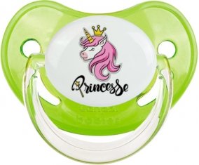 Licorne rose princesse : Vert classique Tétine embout physiologique