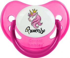 Licorne rose princesse : Rose phosphorescente Tétine embout physiologique