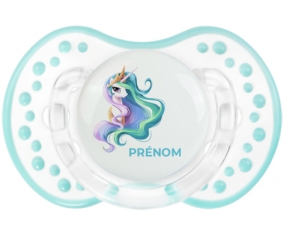 My Little Pony Princesse Célestia design-2 avec prénom : Retro-blanc-lagon classique Tétine embout Lovi Dynamic