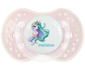 My Little Pony Princesse Célestia design-2 avec prénom : Retro-rose-tendre classique Tétine embout Lovi Dynamic