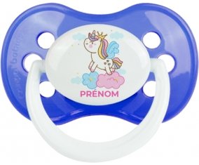 Licorne avec couronne sur nuage avec prénom : Tétine Anatomique personnalisée