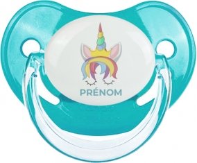 Licorne design-1 avec prénom : Sucette Physiologique personnalisée