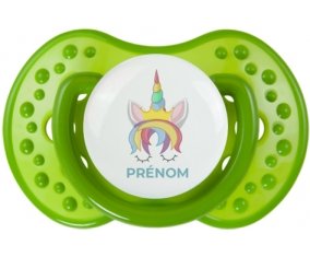 Licorne design-1 avec prénom : Sucette LOVI Dynamic personnalisée
