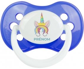 Licorne design-1 avec prénom : Sucette Anatomique personnalisée