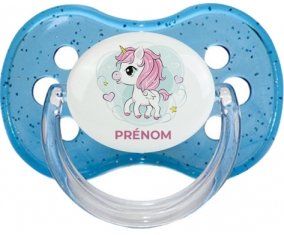 Poney rose cœur avec prénom : Sucette Cerise personnalisée