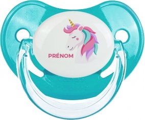 Licorne design-2 avec prénom : Sucette Physiologique personnalisée