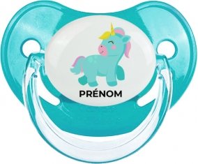Licorne design-3 avec prénom : Sucette Physiologique personnalisée
