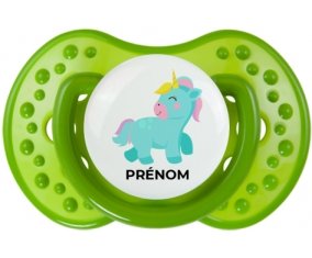 Licorne design-3 avec prénom : Sucette LOVI Dynamic personnalisée
