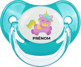 Licorne design-4 avec prénom : Sucette Physiologique personnalisée
