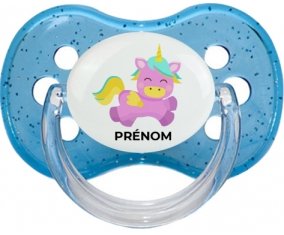 Licorne design-4 avec prénom : Sucette Cerise personnalisée