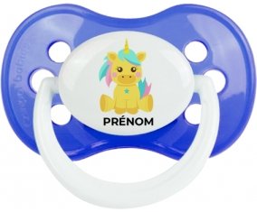 Licorne design-5 avec prénom : Sucette Anatomique personnalisée