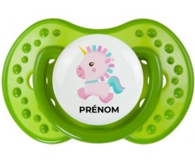 Licorne design-6 avec prénom : Sucette LOVI Dynamic personnalisée