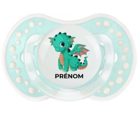 Dragon design-1 avec prénom : Retro-turquoise-lagon classique Tétine embout Lovi Dynamic