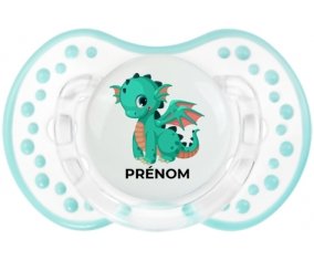 Dragon design-1 avec prénom : Retro-blanc-lagon classique Tétine embout Lovi Dynamic