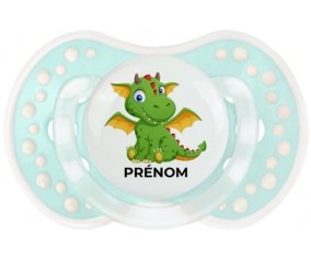 Dragon design-2 avec prénom : Retro-turquoise-lagon classique Tétine embout Lovi Dynamic