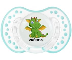 Dragon design-2 avec prénom : Retro-blanc-lagon classique Tétine embout Lovi Dynamic