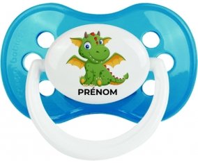 Dragon design-2 avec prénom : Cyan classique Tétine embout anatomique