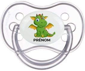 Dragon design-2 avec prénom : Transparente classique Tétine embout anatomique