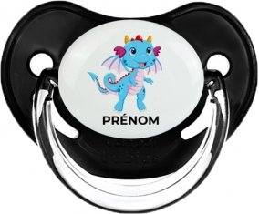 Dragon design-3 avec prénom : Noir classique Tétine embout physiologique
