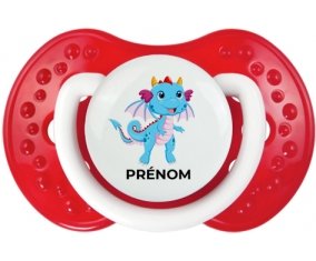 Dragon design-3 avec prénom : Blanc-rouge classique Tétine embout Lovi Dynamic