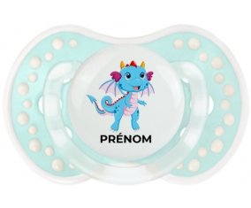 Dragon design-3 avec prénom : Retro-turquoise-lagon classique Tétine embout Lovi Dynamic