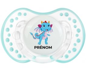 Dragon design-3 avec prénom : Retro-blanc-lagon classique Tétine embout Lovi Dynamic