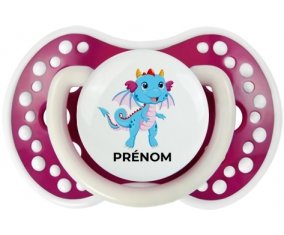Dragon design-3 avec prénom : Fuchsia phosphorescente Tétine embout Lovi Dynamic