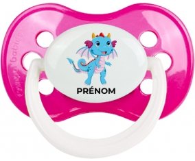 Dragon design-3 avec prénom : Rose foncé classique Tétine embout anatomique