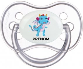 Dragon design-3 avec prénom : Transparente classique Tétine embout anatomique