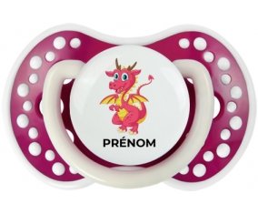 Dragon design-4 avec prénom : Fuchsia phosphorescente Tétine embout Lovi Dynamic