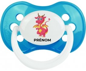 Dragon design-4 avec prénom : Cyan classique Tétine embout anatomique