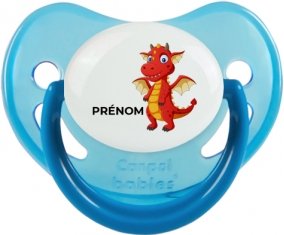 Dragon design-5 avec prénom : Bleue phosphorescente Tétine embout physiologique