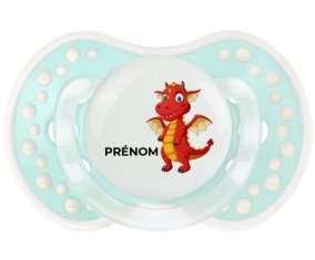 Dragon design-5 avec prénom : Retro-turquoise-lagon classique Tétine embout Lovi Dynamic