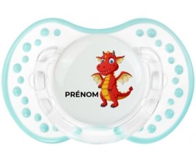Dragon design-5 avec prénom : Retro-blanc-lagon classique Tétine embout Lovi Dynamic