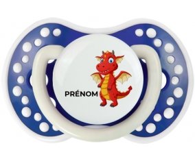 Dragon design-5 avec prénom : Bleu-marine phosphorescente Tétine embout Lovi Dynamic