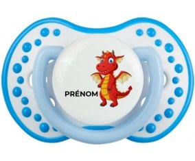 Dragon design-5 avec prénom : Blanc-bleu phosphorescente Tétine embout Lovi Dynamic