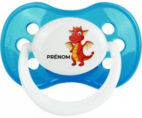Dragon design-5 avec prénom : Cyan classique Tétine embout anatomique