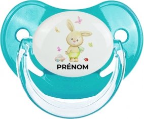 Lapin papillon voiture avec prénom : Sucette Physiologique personnalisée