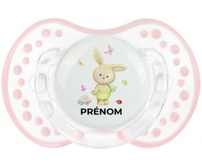 Lapin papillon voiture avec prénom : Retro-blanc-rose-tendre classique Tétine embout Lovi Dynamic