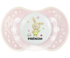 Lapin papillon voiture avec prénom : Retro-rose-tendre classique Tétine embout Lovi Dynamic