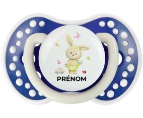 Lapin papillon voiture avec prénom : Bleu-marine phosphorescente Tétine embout Lovi Dynamic