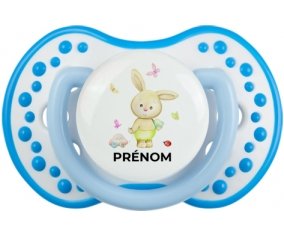 Lapin papillon voiture avec prénom : Blanc-bleu phosphorescente Tétine embout Lovi Dynamic